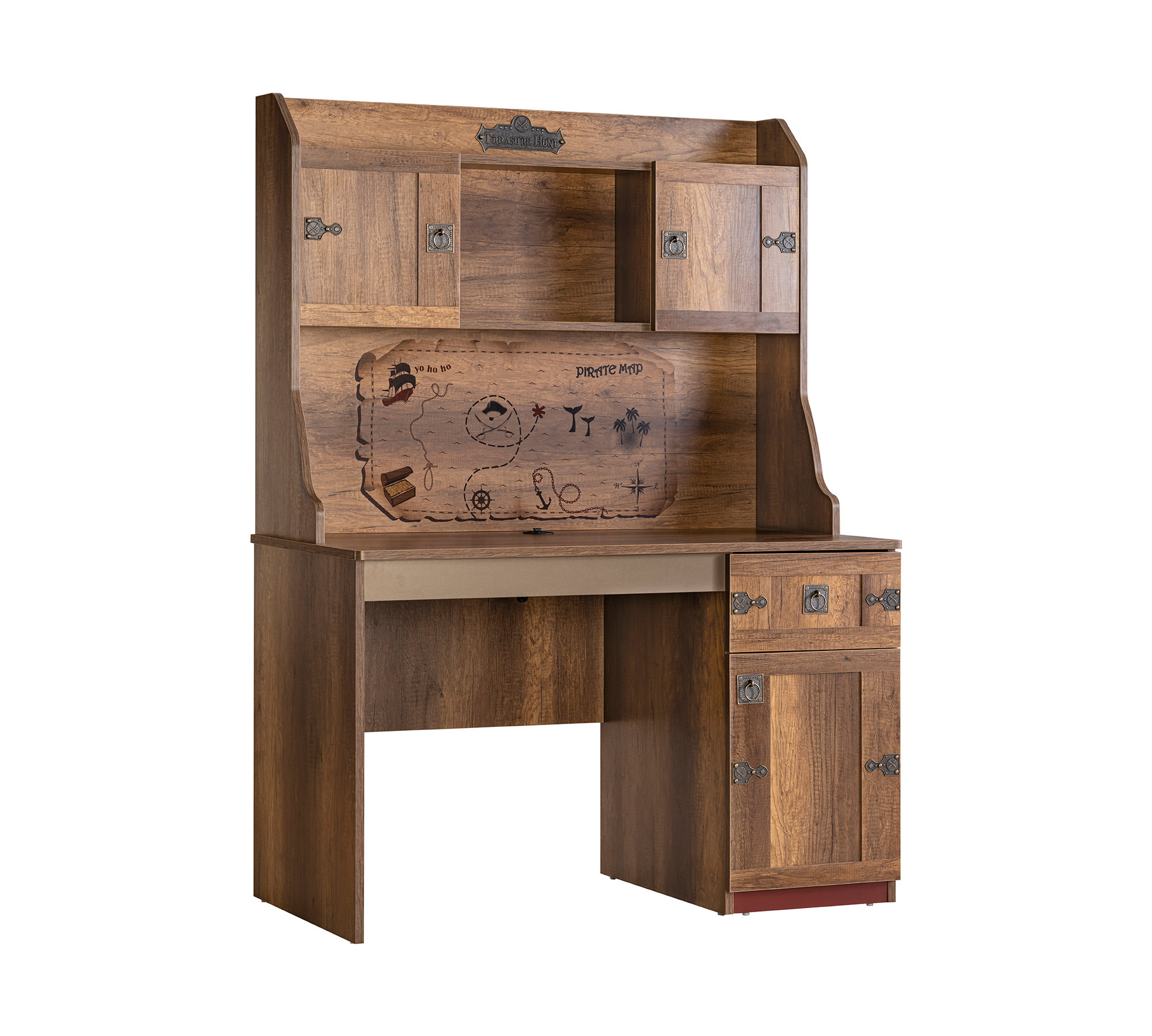 Schreibtisch Pirat mit Aufsatz in Holzoptik